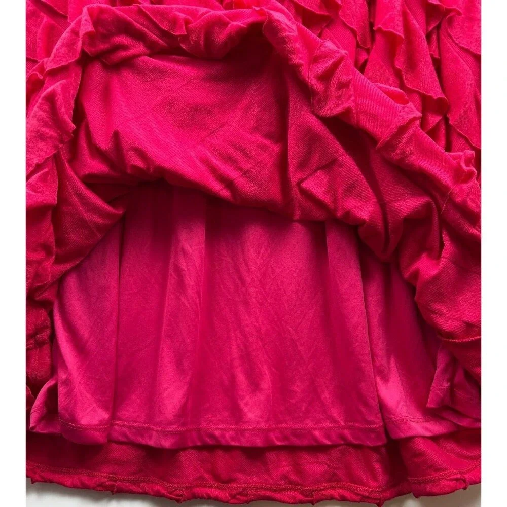 Cable & Gauge Skirt Womens Small Hot Pink Ruffle Tiered Ultra Feminine Flowy Y2K